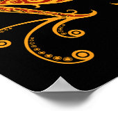 赤と黄色の複雑なツリーカエル ポスター (角)