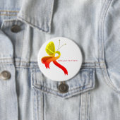 赤と黄色の認識度リボン蝶ボタン 缶バッジ (インサイチュ)