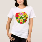 赤と黄色の野生の花の輪 トライブレンドＴシャツ (正面)