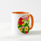 赤と黄色の野生の花の輪 マグカップ (正面右)
