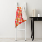 赤と黄色の陽気な格子縞 シェルパブランケット (インサイチュ)