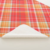 赤と黄色の陽気な格子縞 シェルパブランケット (3/4)