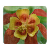 赤と黄色の2色オダマキ(植物)フローラ カッティングボード (正面)