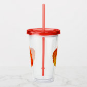 赤と黄色の《植物》アスペンリーフ#10 アクリルタンブラー (右)