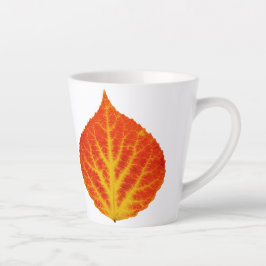 赤と黄色の《植物》アスペンリーフ#10 カフェラテマグ