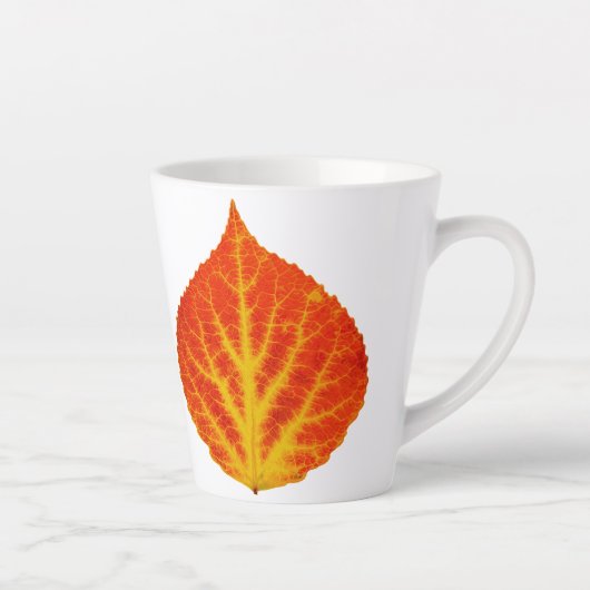 赤と黄色の《植物》アスペンリーフ#10 カフェラテマグ (右)