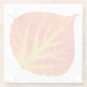赤と黄色の《植物》アスペンリーフ#10 ガラスコースター (裏面)