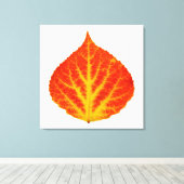 赤と黄色の《植物》アスペンリーフ#10 キャンバスプリント (インサイチュ (ウッドフロア))