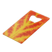 赤と黄色の《植物》アスペンリーフ#10 クレジットカード栓抜き (裏面アングル)