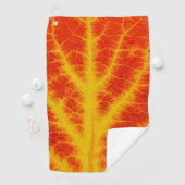 赤と黄色の《植物》アスペンリーフ#10 ゴルフタオル (インサイチュ)