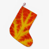 赤と黄色の《植物》アスペンリーフ#10 スモールクリスマスストッキング (正面 (吊り時))