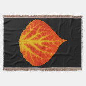 赤と黄色の《植物》アスペンリーフ#10 スローブランケット (正面)