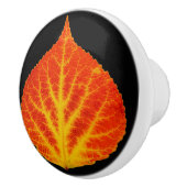 赤と黄色の《植物》アスペンリーフ#10 セラミックノブ (右)