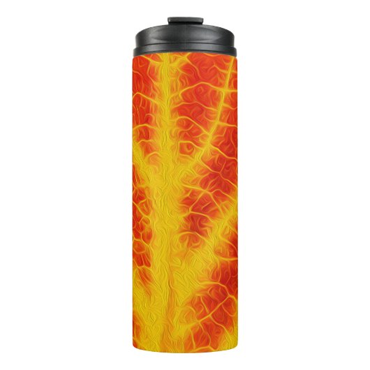 赤と黄色の《植物》アスペンリーフ#10 タンブラー (正面)