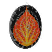 赤と黄色の《植物》アスペンリーフ#10 ダーツボード (正面左)