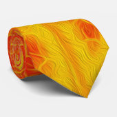 赤と黄色の《植物》アスペンリーフ#10 ネクタイ (ロール)