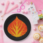 赤と黄色の《植物》アスペンリーフ#10 ペーパープレート (パーティー)