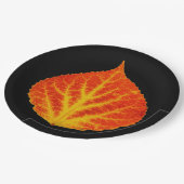 赤と黄色の《植物》アスペンリーフ#10 ペーパープレート (アングル)
