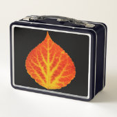 赤と黄色の《植物》アスペンリーフ#10 メタルランチボックス (裏面)