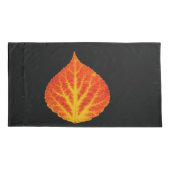 赤と黄色の《植物》アスペンリーフ#10 枕カバー (裏面-左)