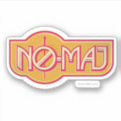 赤と黄色のNO-MAJ™バッジ シール (正面)