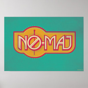 赤と黄色のNO-MAJ™バッジ ポスター