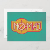 赤と黄色のNO-MAJ™バッジ ポストカード (正面/裏面)