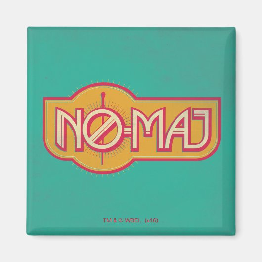 赤と黄色のNO-MAJ™バッジ マグネット (正面)