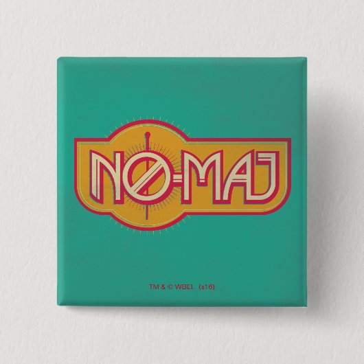 赤と黄色のNO-MAJ™バッジ 缶バッジ (正面)