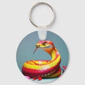 赤と黄色鮮やかのコブラはかりで測ヘビ キーホルダー (裏面)