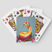 赤と黄色鮮やかのコブラはかりで測ヘビ トランプ (裏面)