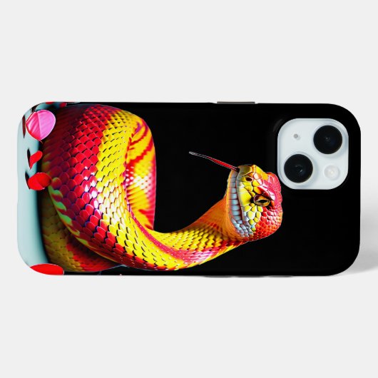 赤と黄色鮮やかのコブラはかりで測ヘビ Case-Mate iPhoneケース (裏面 (横))