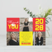 赤と黄色3写真卒業ありがとう 招待状 (スタンド正面)