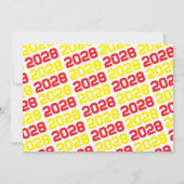 赤と黄色3写真卒業招待状 招待状 (裏面)