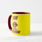 赤と黄色 – し!今日はコーヒーではない マグカップ (正面左)