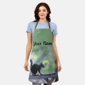 赤と黄色 エプロン (着用した状態)