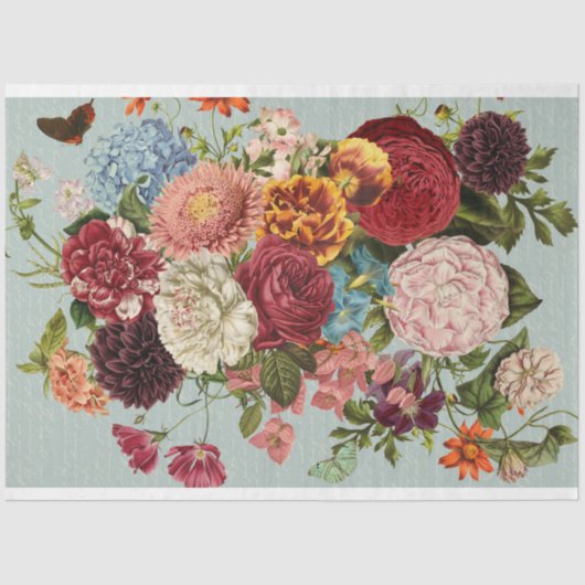 赤と黄色 – フローラ – ブーケの切り離し 薄葉紙 (正面)