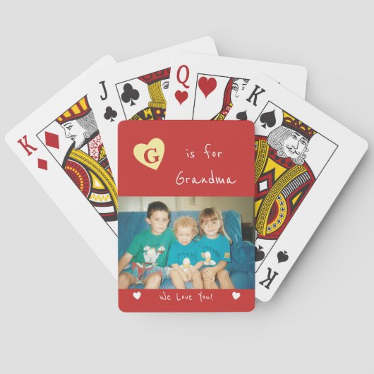 赤と黄色（写真と名前） トランプ (裏面)