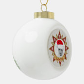 赤と黄金の豪華な円の形状フレームのスノーフレーク セラミックボールオーナメント (左)