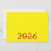 赤と黄6枚のフォトフィルムストリップグラッドアナウンス 招待状 (裏面)