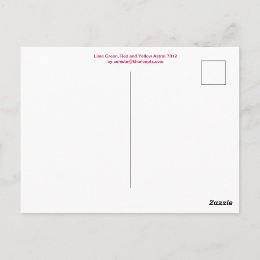 赤と黄 ポストカード (裏面)