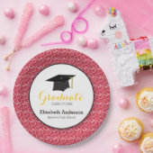 赤と黄、卒業パーソナライズされた式 ペーパープレート (パーティー)