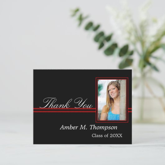 赤と黒ありがとう写真はがき ポストカード (スタンド正面)