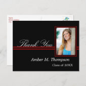 赤と黒ありがとう写真はがき ポストカード (正面/裏面)