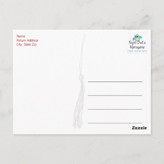 赤と黒ありがとう写真はがき ポストカード (裏面)