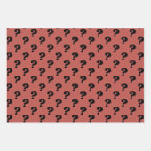 赤と黒かわいいギフトラッパー（疑問符） ラッピングペーパーシート (正面3)