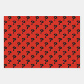 赤と黒かわいいギフトラッパー（疑問符） ラッピングペーパーシート (正面)