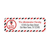 赤と黒が移動ストライプの中 ラベル (正面)