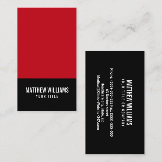 赤と黒で独自のロゴを追加しまモダンす。 名刺 (正面/裏面)