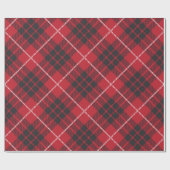 赤と黒と白のアクセントの格子模様 ラッピングペーパー (フラット)